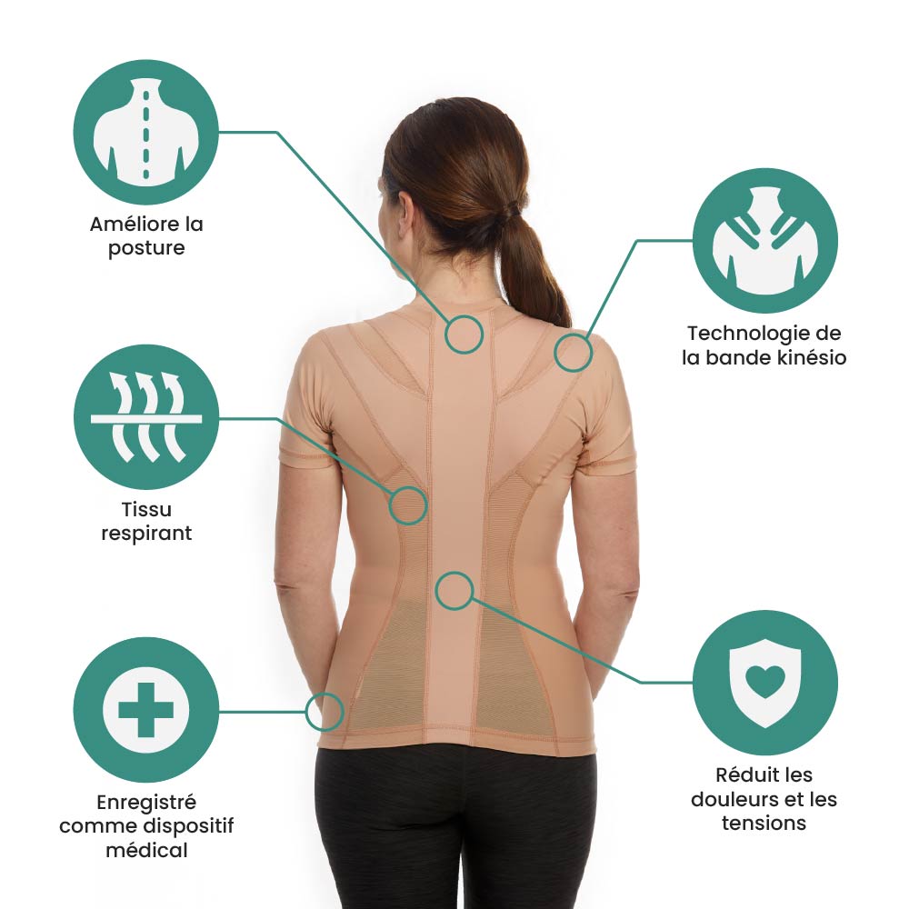 technologie de chemise de posture pour femme