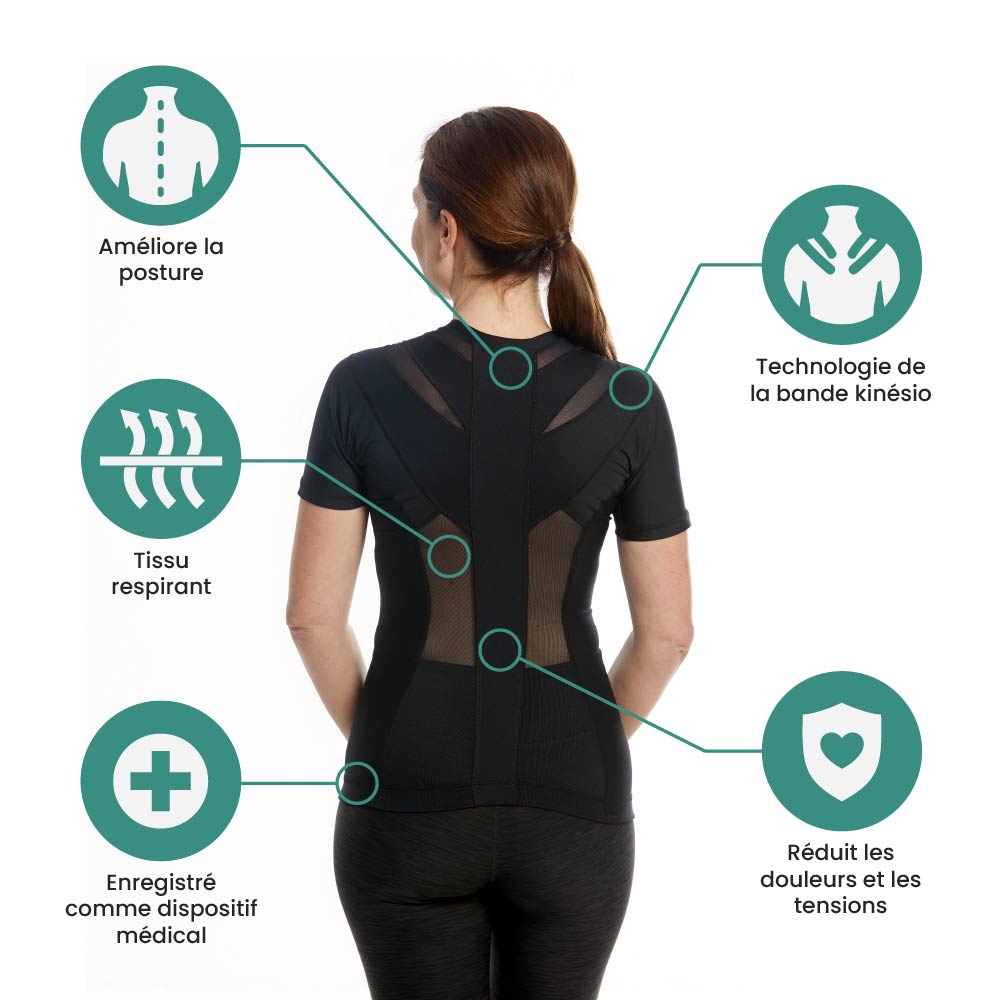 technologie womens posture shirt noir